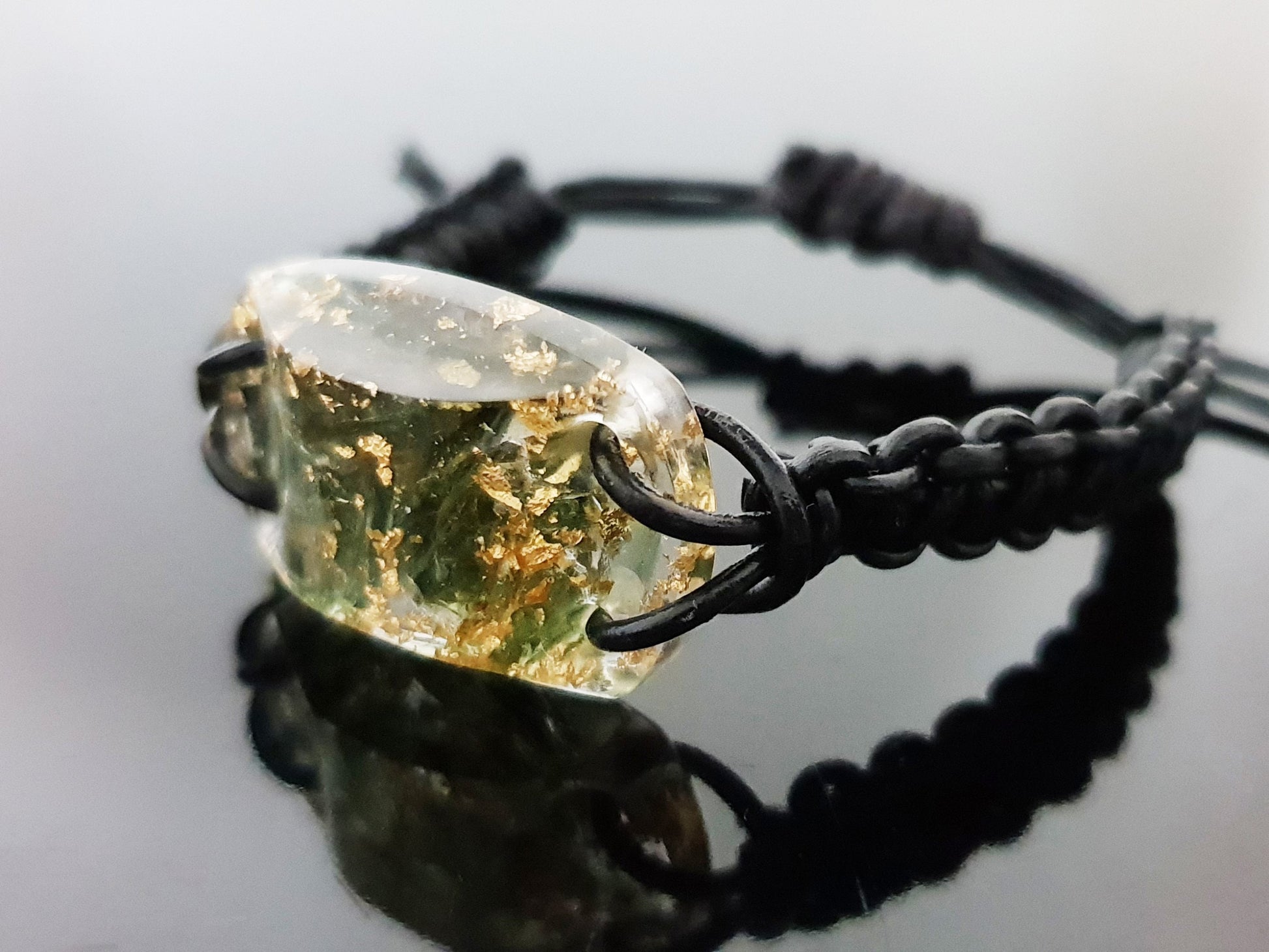 Moldavite Orgonite orgone bracelet, powerful, 24k gold, high and strong vibrations. Awakening amulet, third eye