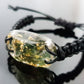 Moldavite Orgonite orgone bracelet, powerful, 24k gold, high and strong vibrations. Awakening amulet, third eye