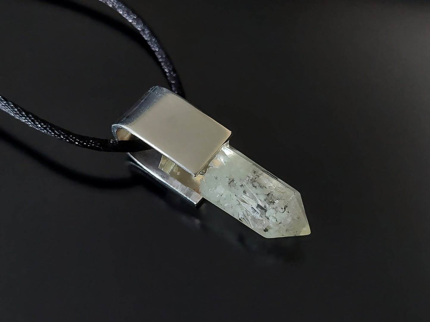 Orgonite orgone pendant necklace. High vibration crystals, 925 silver, Reiki, Magic amulet charm, glow in the dark