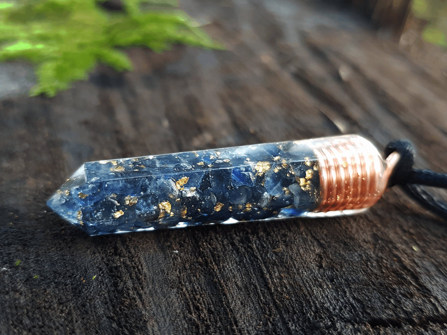 Orgonite Orgone pendant necklace - Natural Sapphire. Powerful Reiki, Magic, Alchemy amulet charm for your wishes