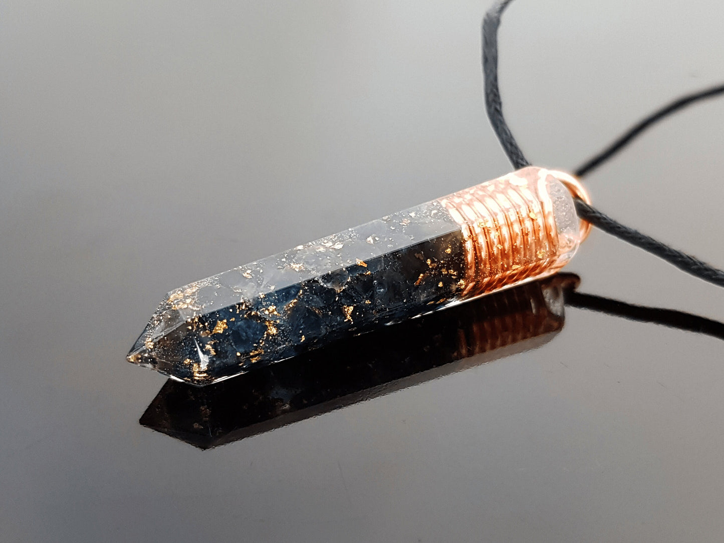 Orgonite Orgone pendant necklace - Natural Sapphire. Powerful Reiki, Magic, Alchemy amulet charm for your wishes