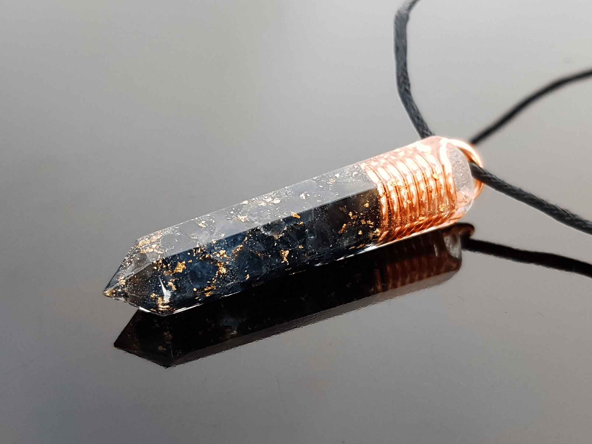 Orgonite Orgone pendant necklace - Natural Sapphire. Powerful Reiki, Magic, Alchemy amulet charm for your wishes