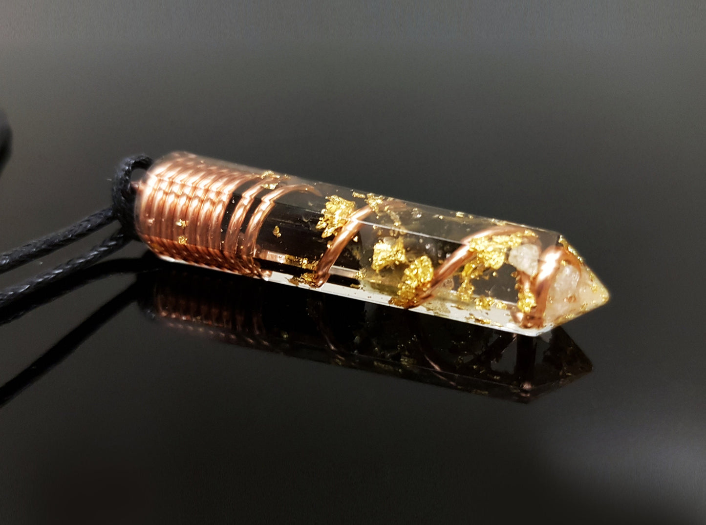 Powerful Moldavite Orgonite orgone pendant necklace, Black tourmaline, Diamonds, Herkimer. Magic amulet, Reiki