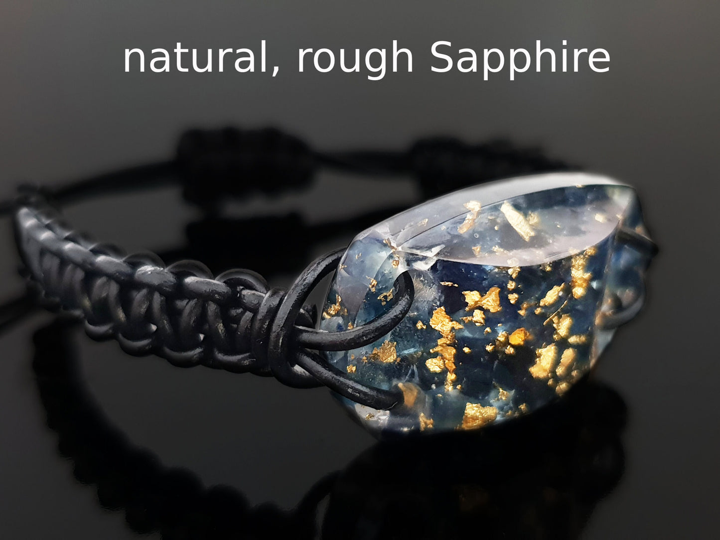 Orgone orgonite bracelet, Natural Blue Sapphire, Magic amulet. Reiki crystal healing, high vibrations, manifestation
