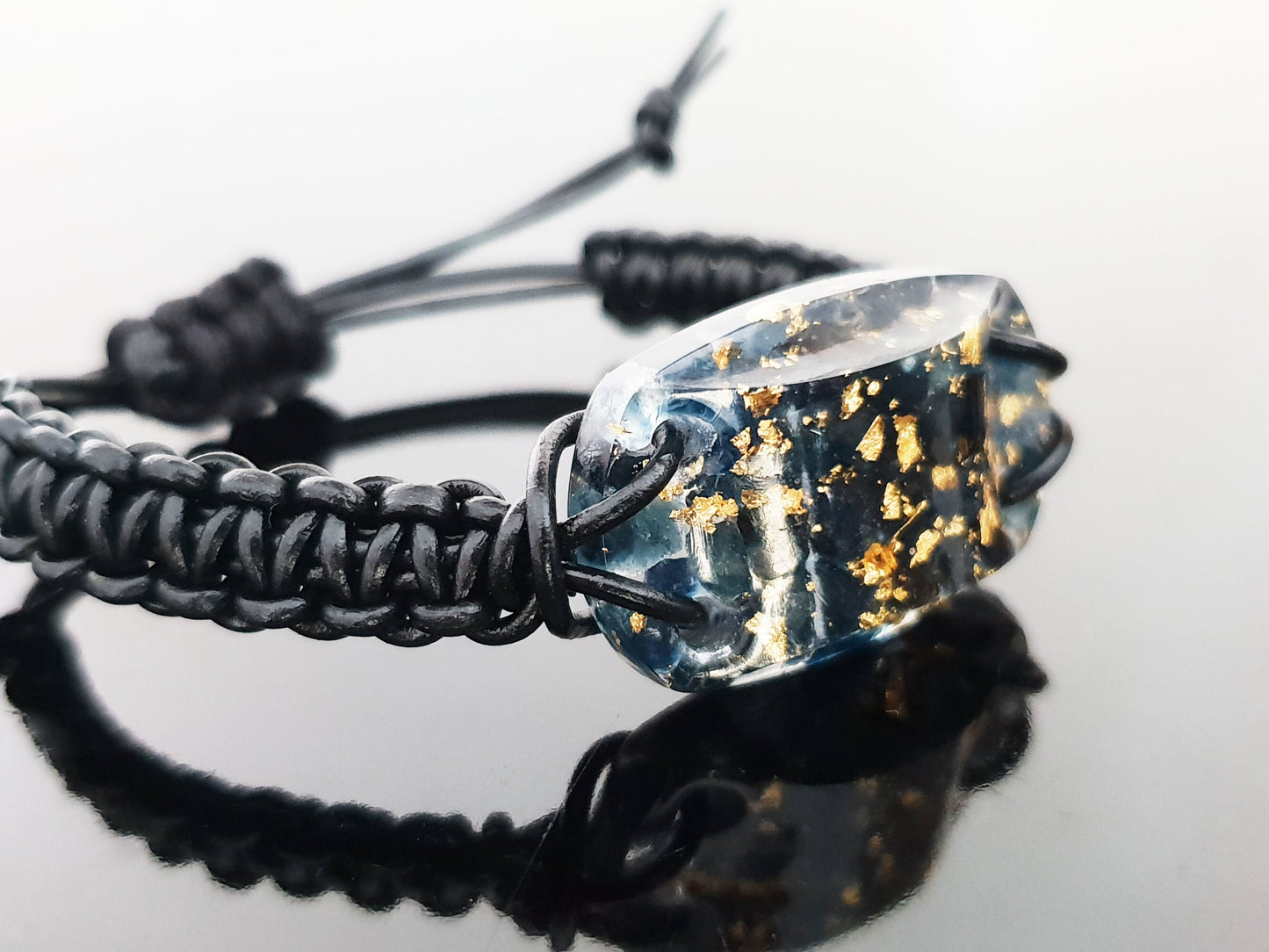 Orgone orgonite bracelet, Natural Blue Sapphire, Magic amulet. Reiki crystal healing, high vibrations, manifestation