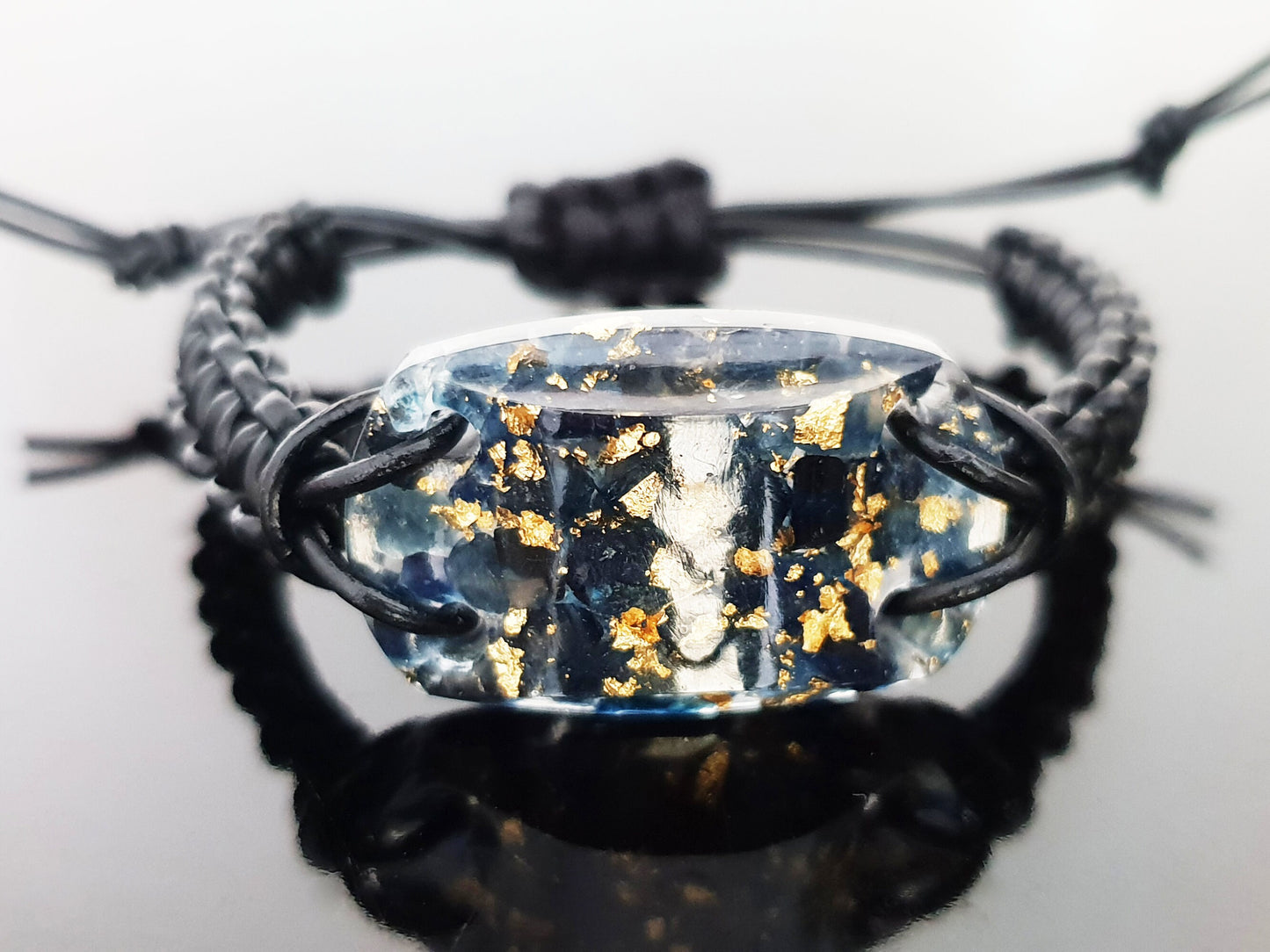 Orgone orgonite bracelet, Natural Blue Sapphire, Magic amulet. Reiki crystal healing, high vibrations, manifestation