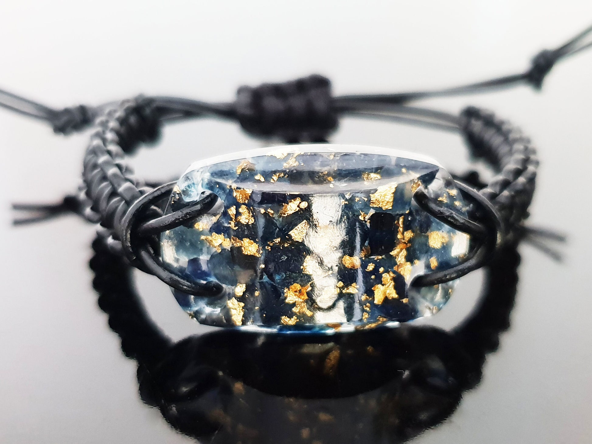 Orgone orgonite bracelet, Natural Blue Sapphire, Magic amulet. Reiki crystal healing, high vibrations, manifestation