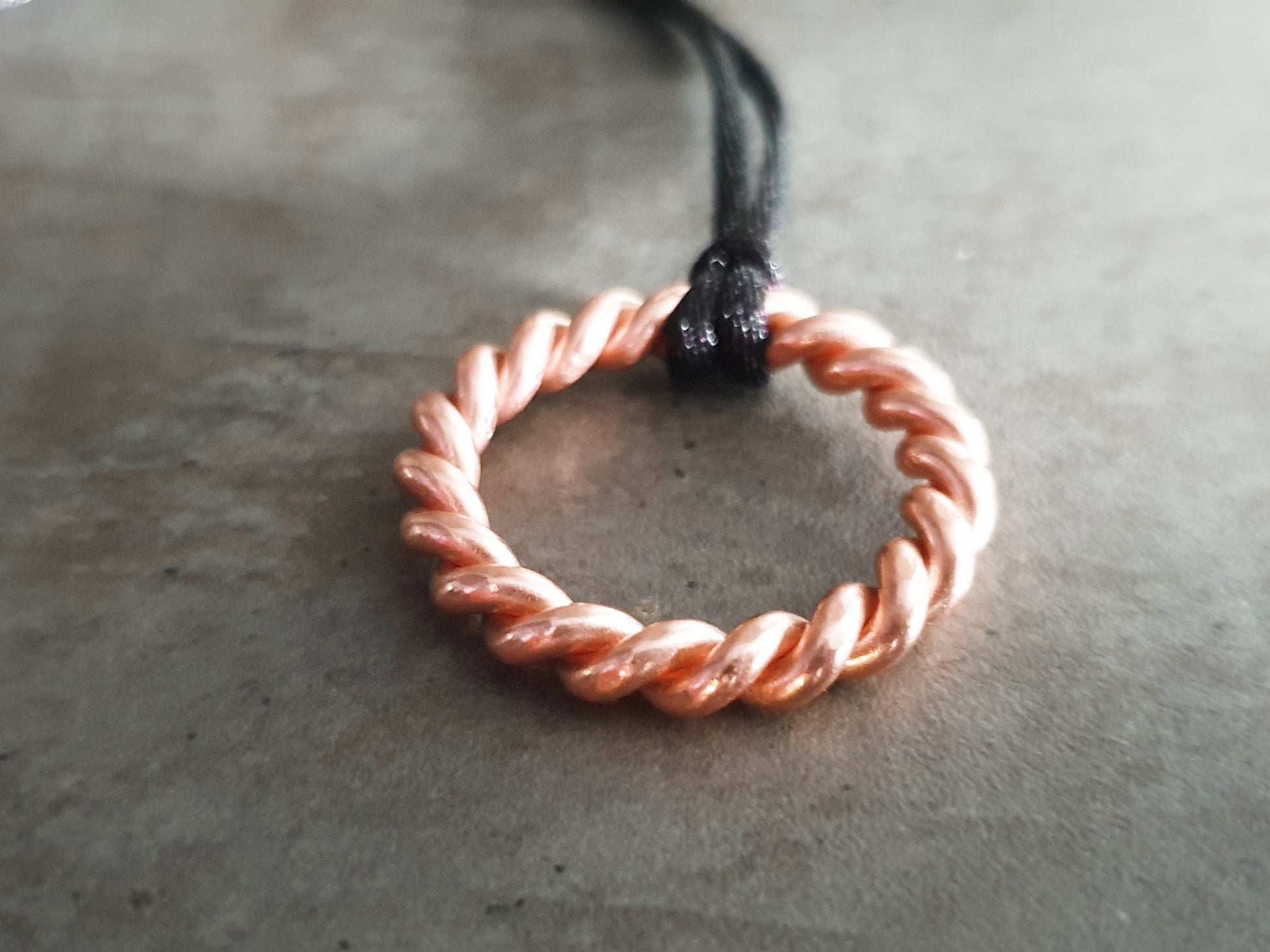 Lost Cubit 177mhz frequency copper Tensor ring - pendant, amulet, 1/8 Cubits