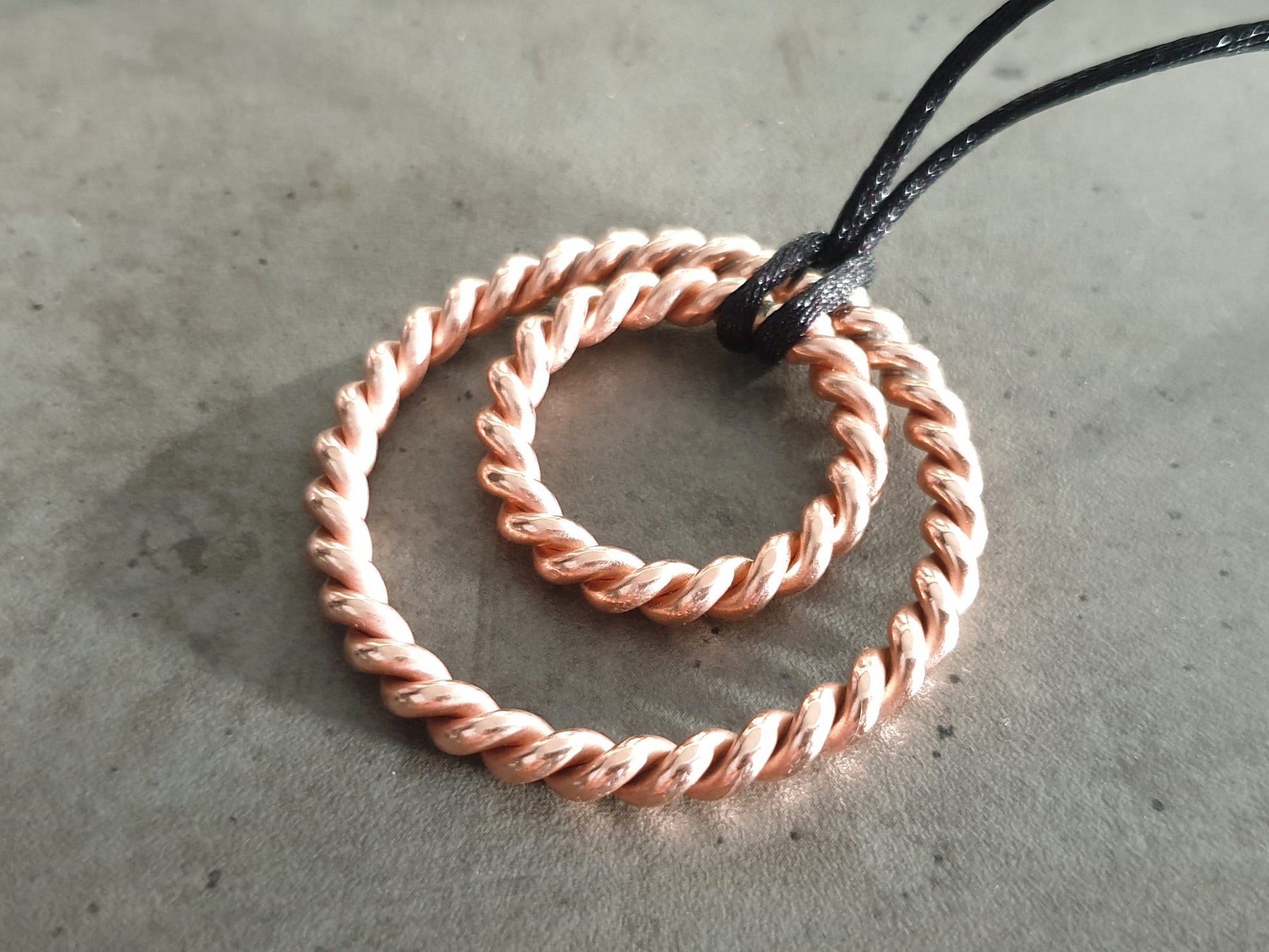 Lost Cubit 177mhz frequency and Sacred Cubit 144mhz frequency copper Tensor ring - pendant, amulet