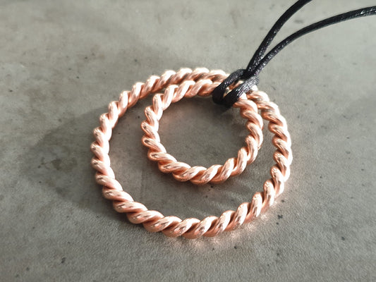 Lost Cubit 177mhz frequency and Sacred Cubit 144mhz frequency copper Tensor ring - pendant, amulet