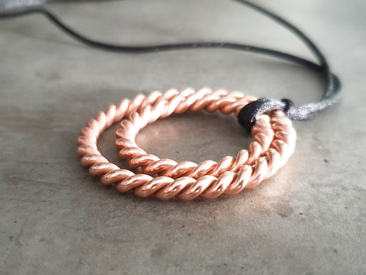 Empowerment Cubit 188mhz frequency and Sacred Cubit 144mhz frequency copper Tensor ring - pendant, amulet