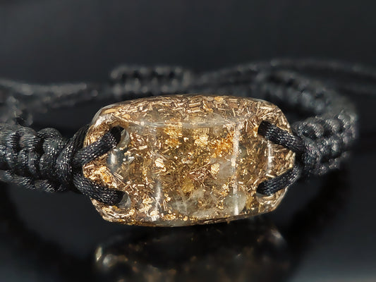 Citrine Orgonite bracelet, 24k gold, brass orgone bracelet