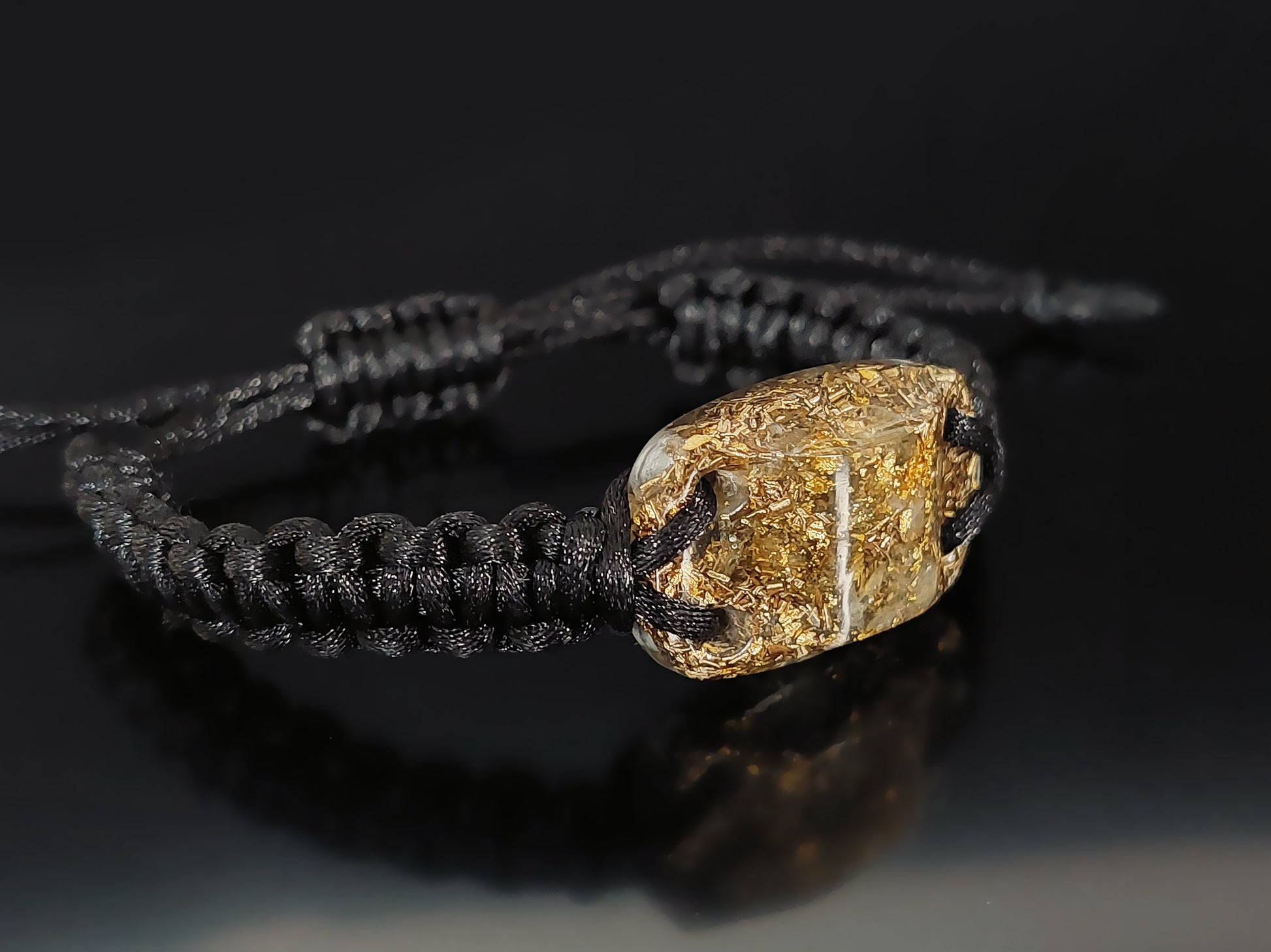 Citrine Orgonite bracelet, 24k gold, brass orgone bracelet