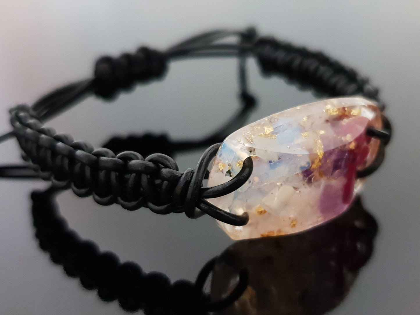 Orgonite Orgone bracelet, Ruby, Amethyst, Rose quartz, moonstone, 24k gold, Reiki amulet, love, passion, harmony