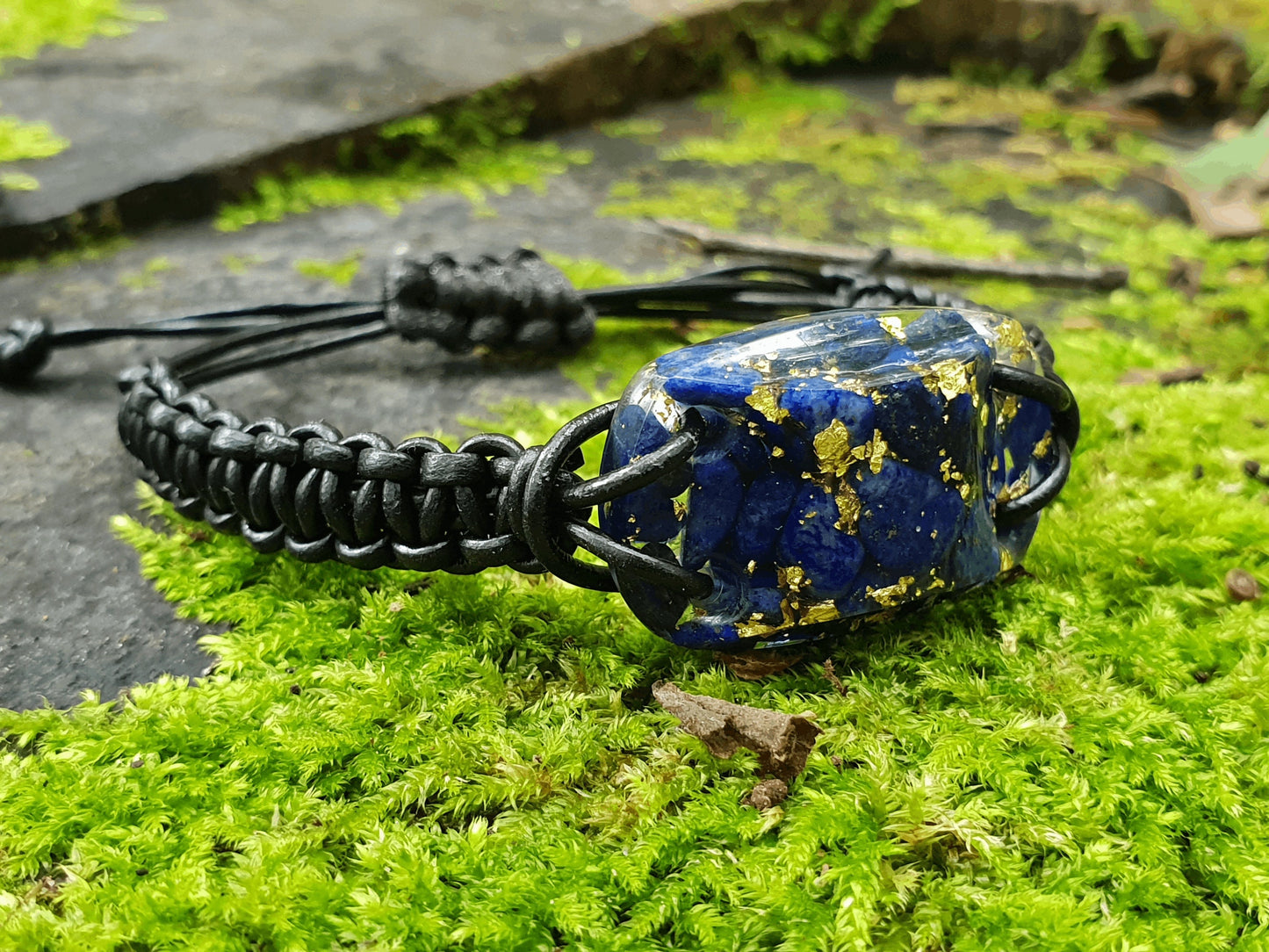 Orgonite orgone bracelet, Lapis Lazuli, 24k gold, enchanted, activated magic amulet, charm, talisman, Reiki infused