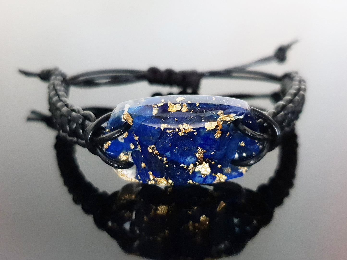 Orgonite orgone bracelet, Lapis Lazuli, 24k gold, enchanted, activated magic amulet, charm, talisman, Reiki infused