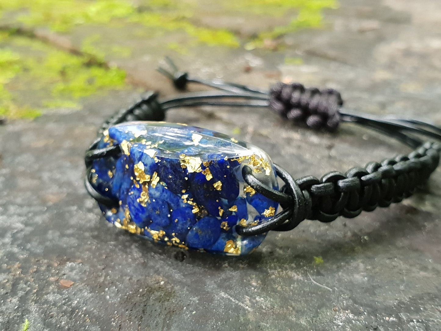 Orgonite orgone bracelet, Lapis Lazuli, 24k gold, enchanted, activated magic amulet, charm, talisman, Reiki infused