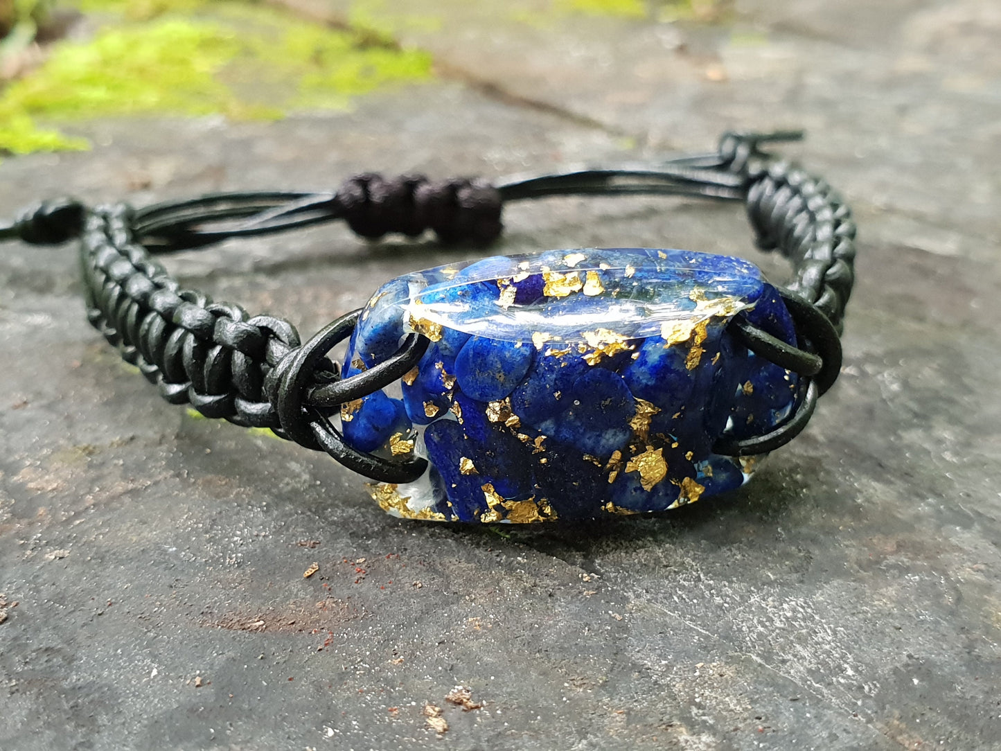 Orgonite orgone bracelet, Lapis Lazuli, 24k gold, enchanted, activated magic amulet, charm, talisman, Reiki infused