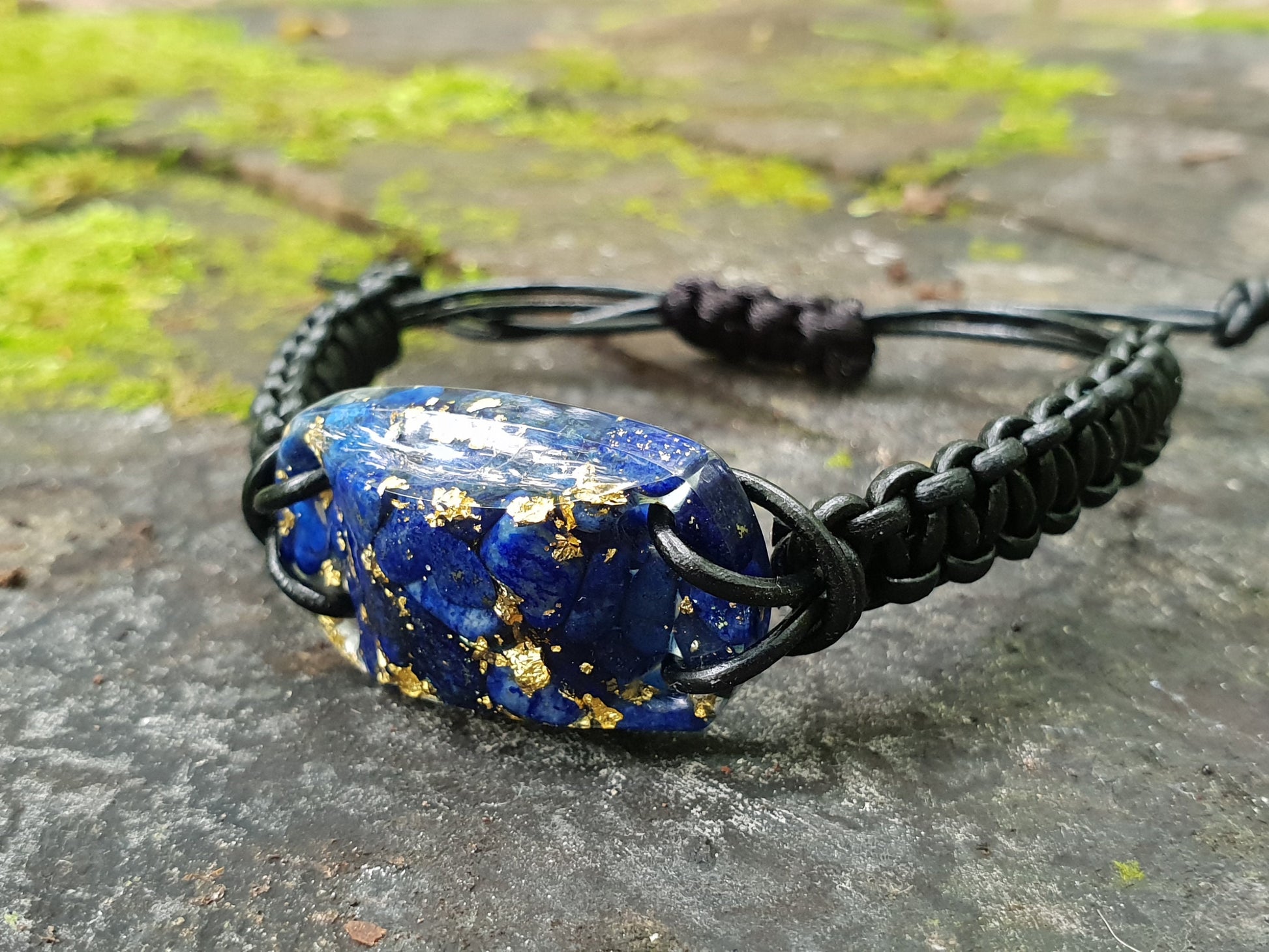 Orgonite orgone bracelet, Lapis Lazuli, 24k gold, enchanted, activated magic amulet, charm, talisman, Reiki infused