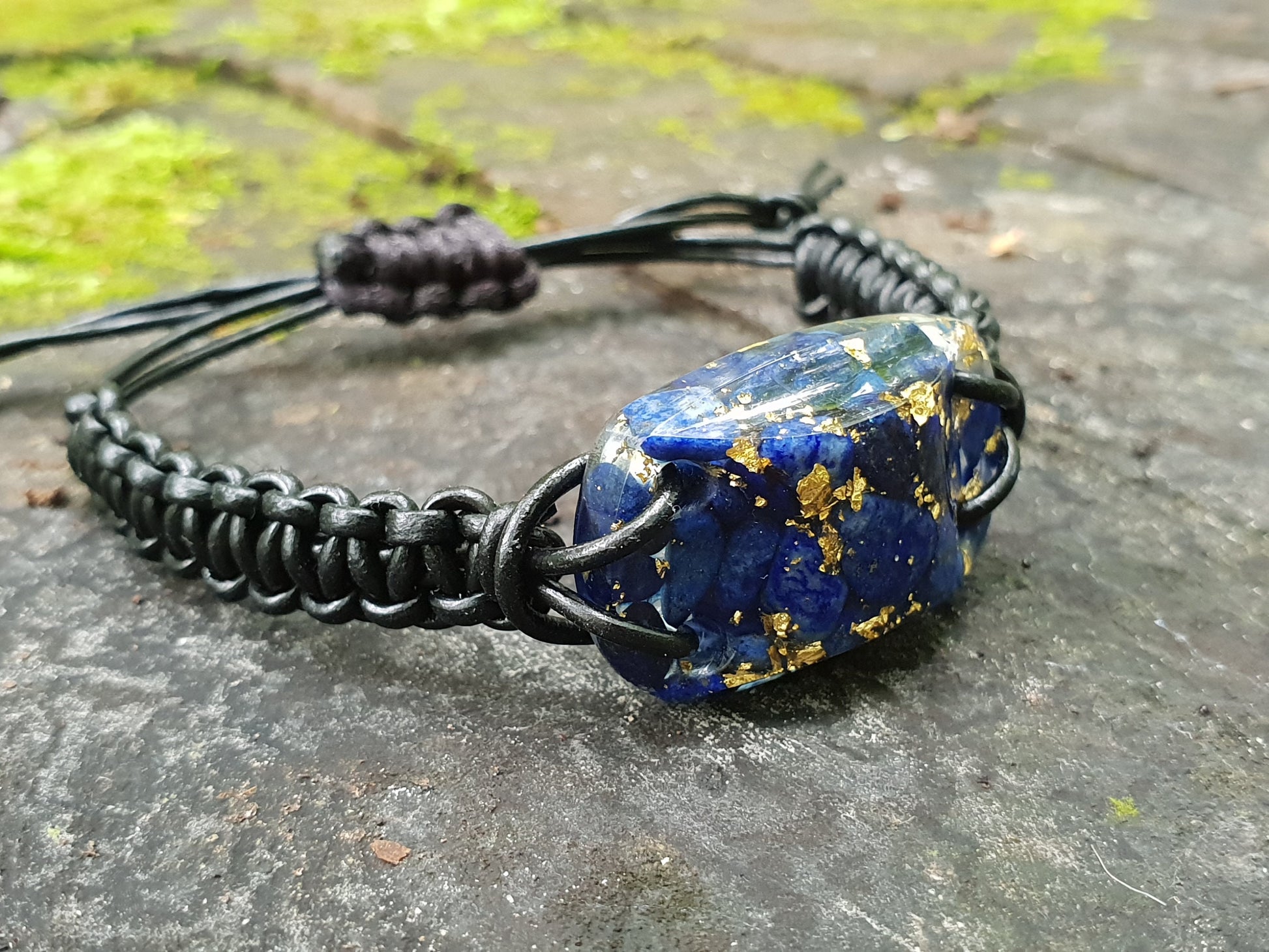 Orgonite orgone bracelet, Lapis Lazuli, 24k gold, enchanted, activated magic amulet, charm, talisman, Reiki infused