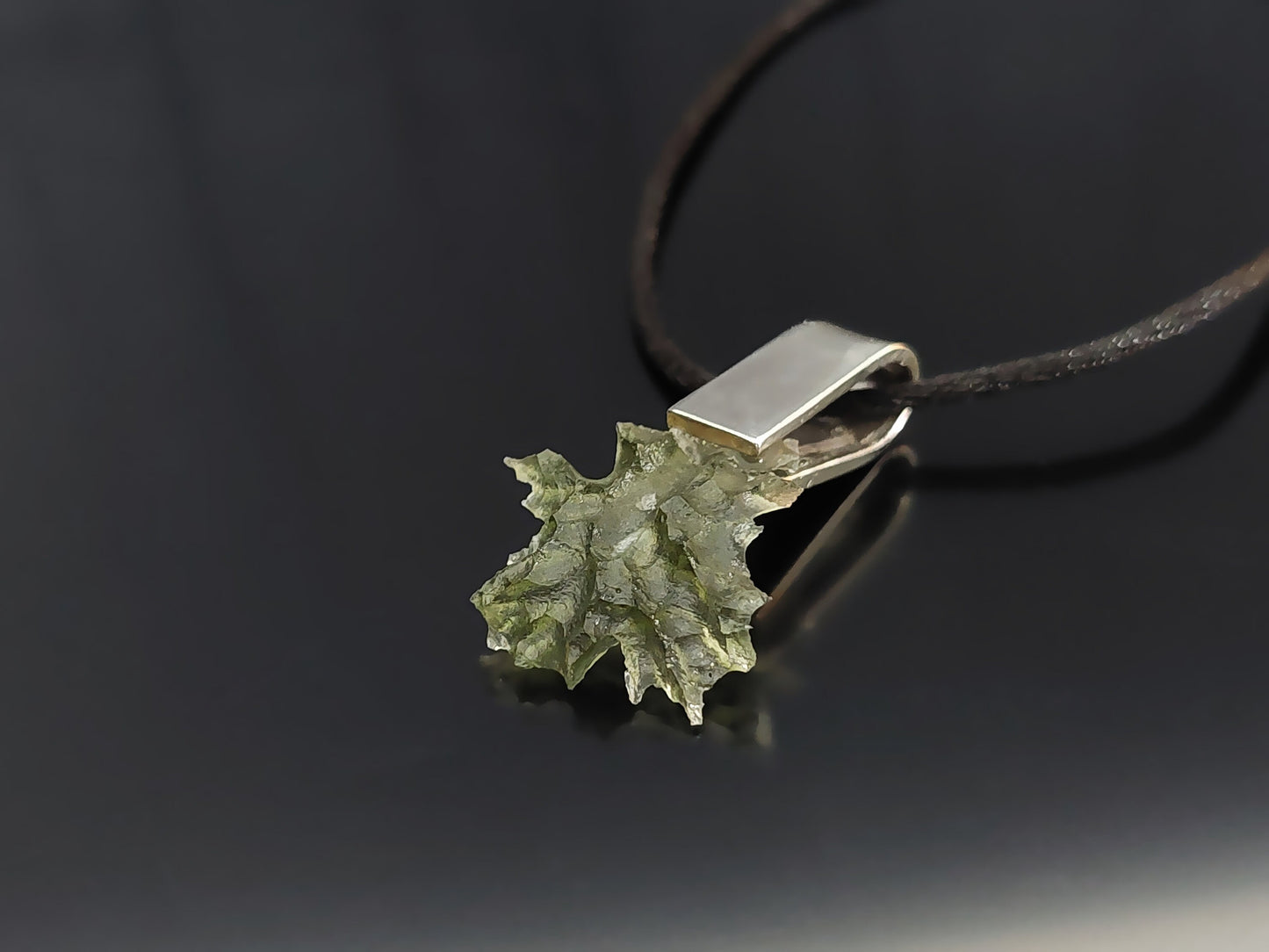 Rare Spikey Besednice Moldavite Pendant with 925 Silver - High Vibrations, Programmed & Activated Amulet