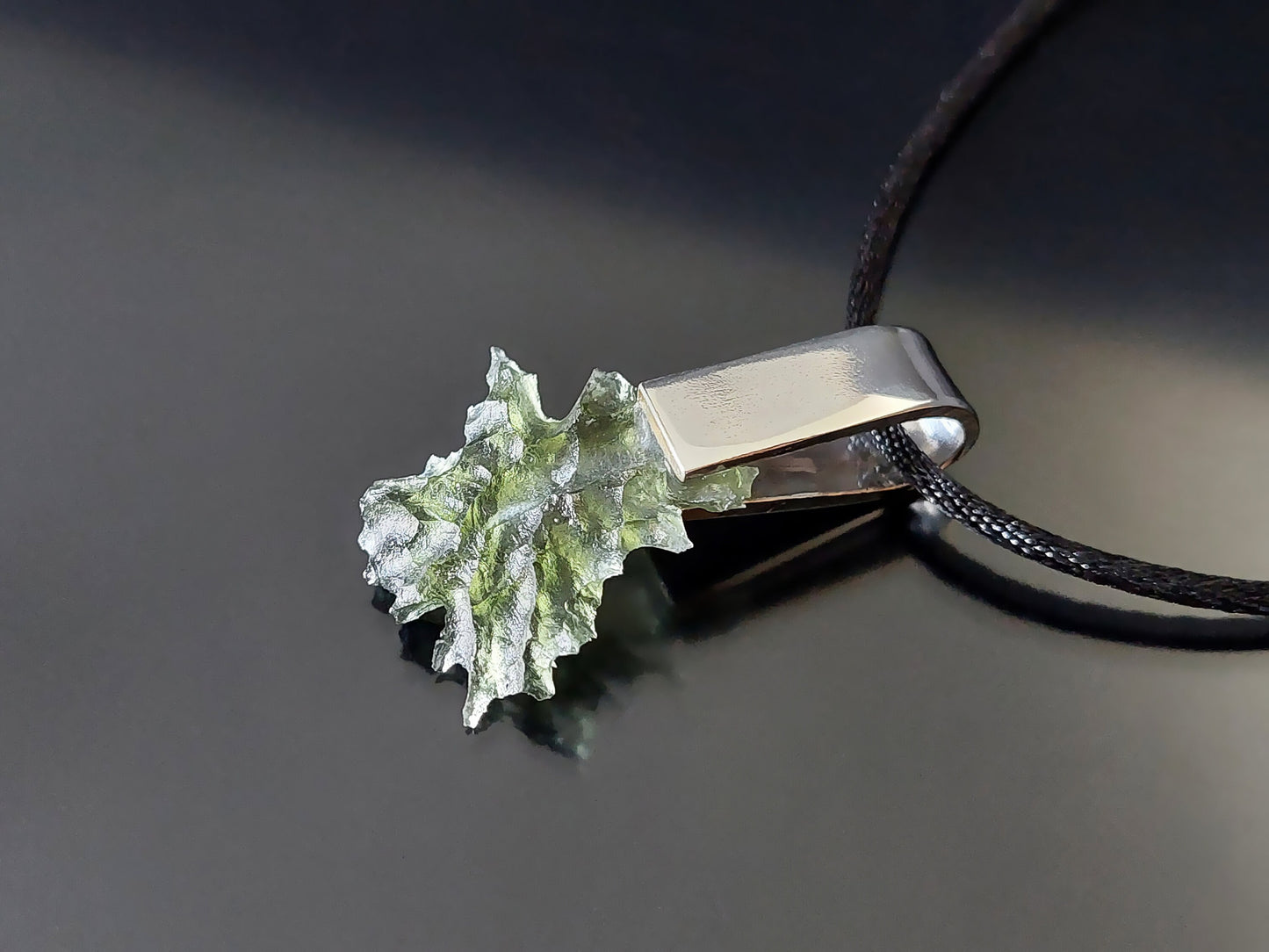 Rare Spikey Besednice Moldavite Pendant with 925 Silver - High Vibrations, Programmed & Activated Amulet