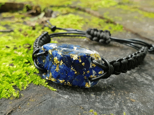 Orgonite orgone bracelet, Lapis Lazuli, 24k gold, enchanted, activated magic amulet, charm, talisman, Reiki infused