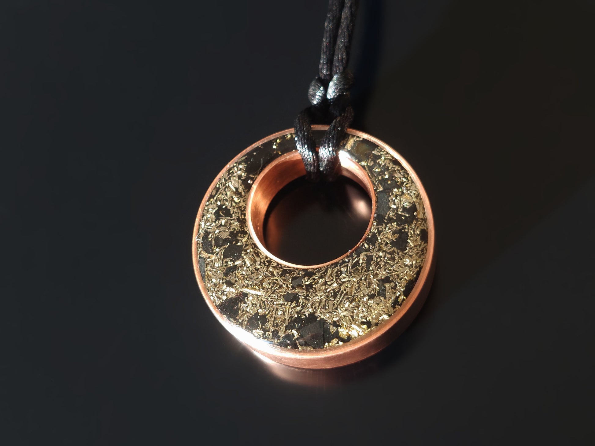 EMF 5G protection Orgonite orgone pendant, Herkimer, Elite Shungite, Black Tourmaline, 24k gold, copper, brass