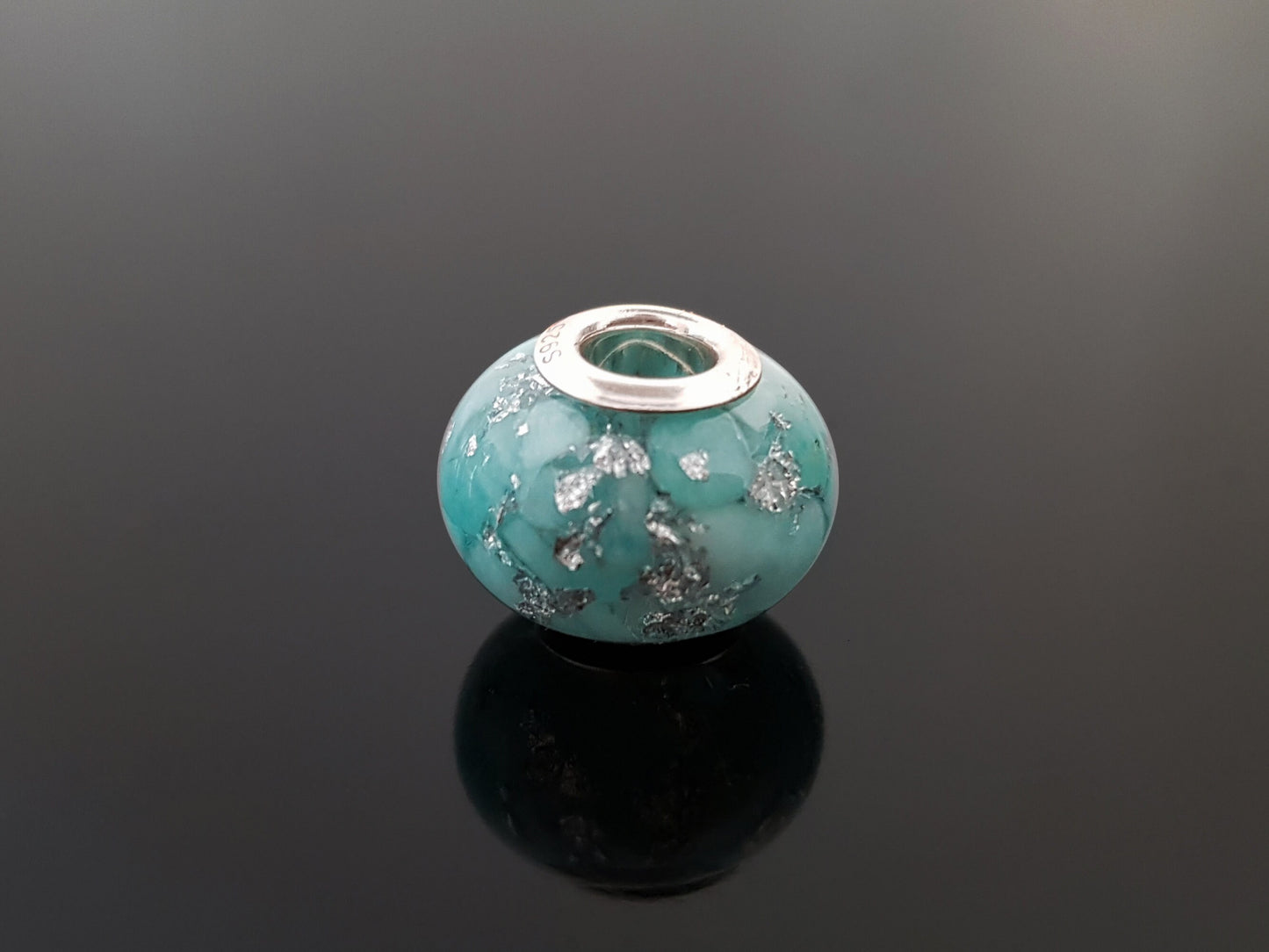 Orgonite orgone charm bead, pendant, bracelet, Amazonite, 925 silver - Reiki infused, programmed crystal amulet