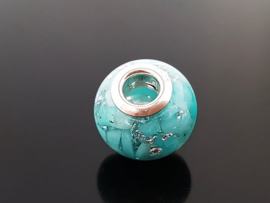 Orgonite orgone charm bead, pendant, bracelet, Amazonite, 925 silver - Reiki infused, programmed crystal amulet