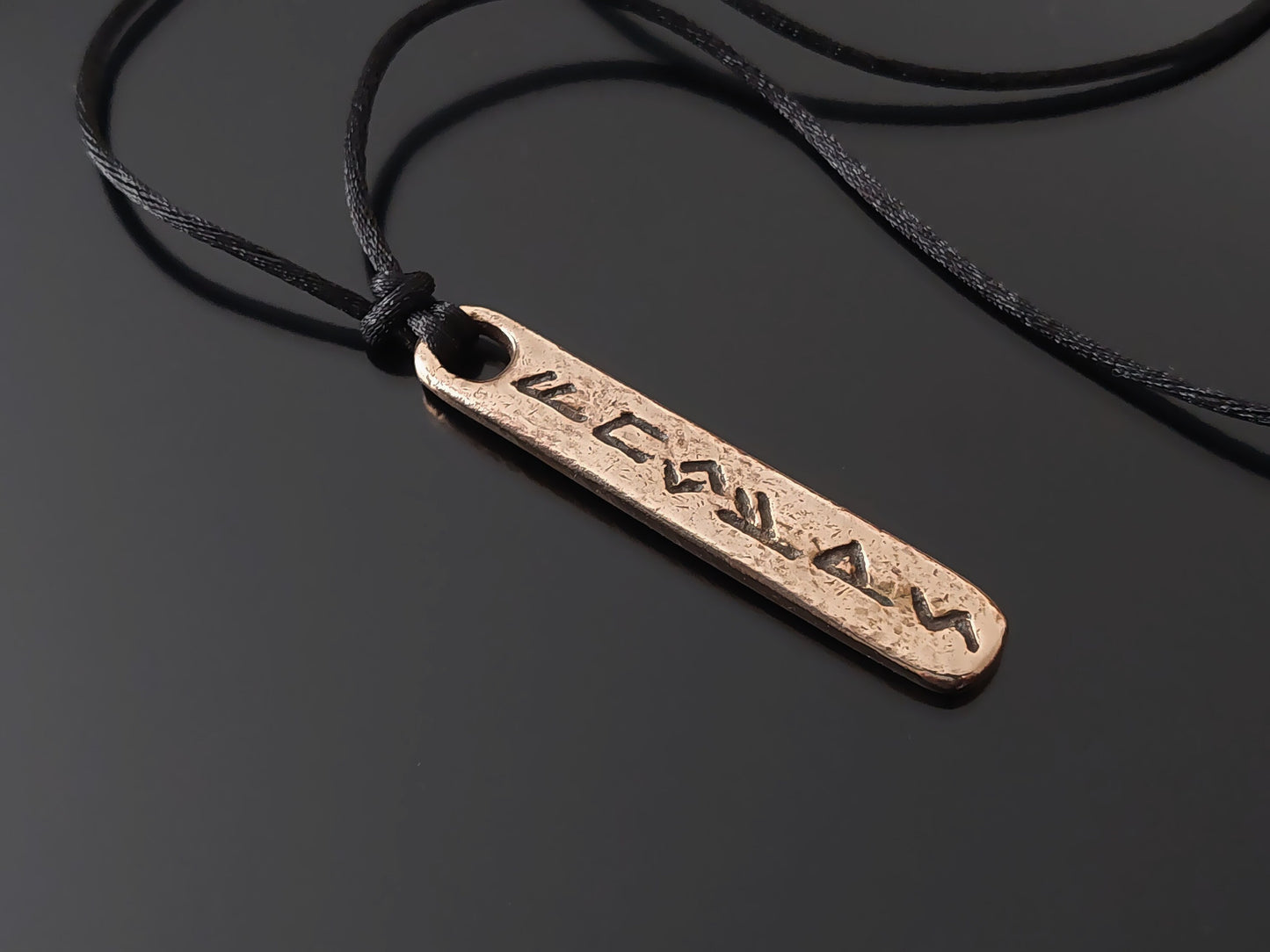 Money amulet / charm with celtic viking runes formula. Bronze ore silver pendant. Real amulet.