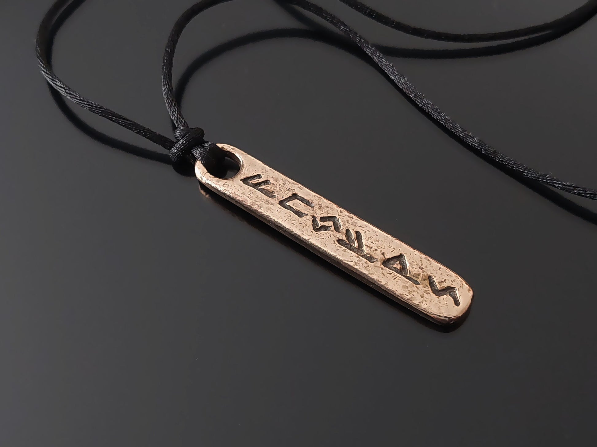 Money amulet / charm with celtic viking runes formula. Bronze ore silver pendant. Real amulet.