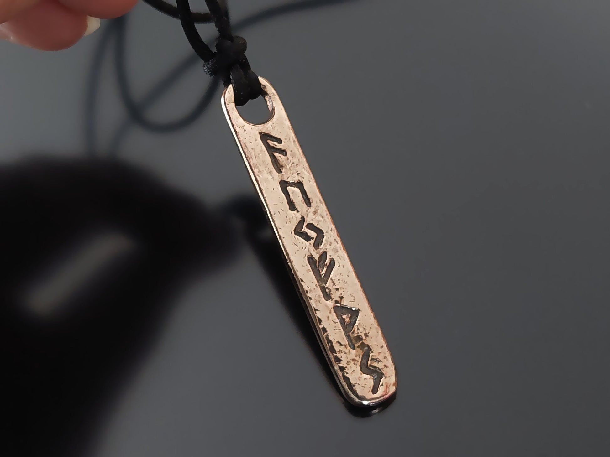 Money amulet / charm with celtic viking runes formula. Bronze ore silver pendant. Real amulet.