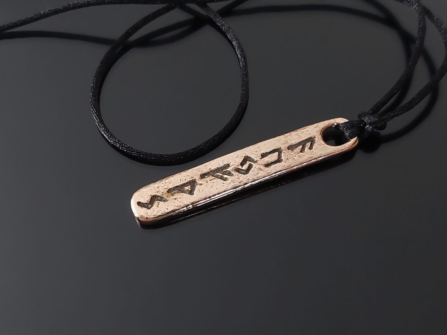 Money amulet / charm with celtic viking runes formula. Bronze ore silver pendant. Real amulet.