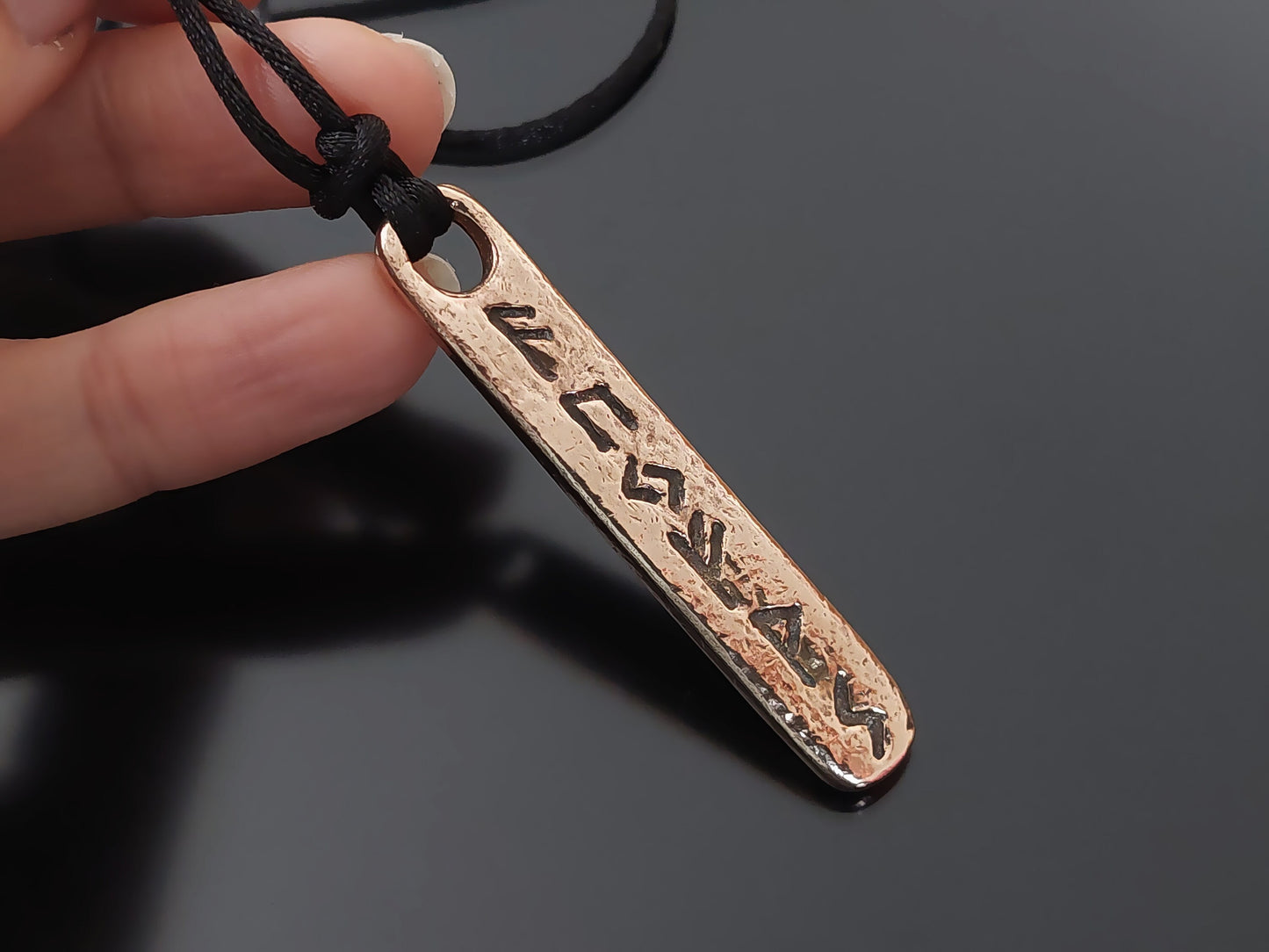 Money amulet / charm with celtic viking runes formula. Bronze ore silver pendant. Real amulet.