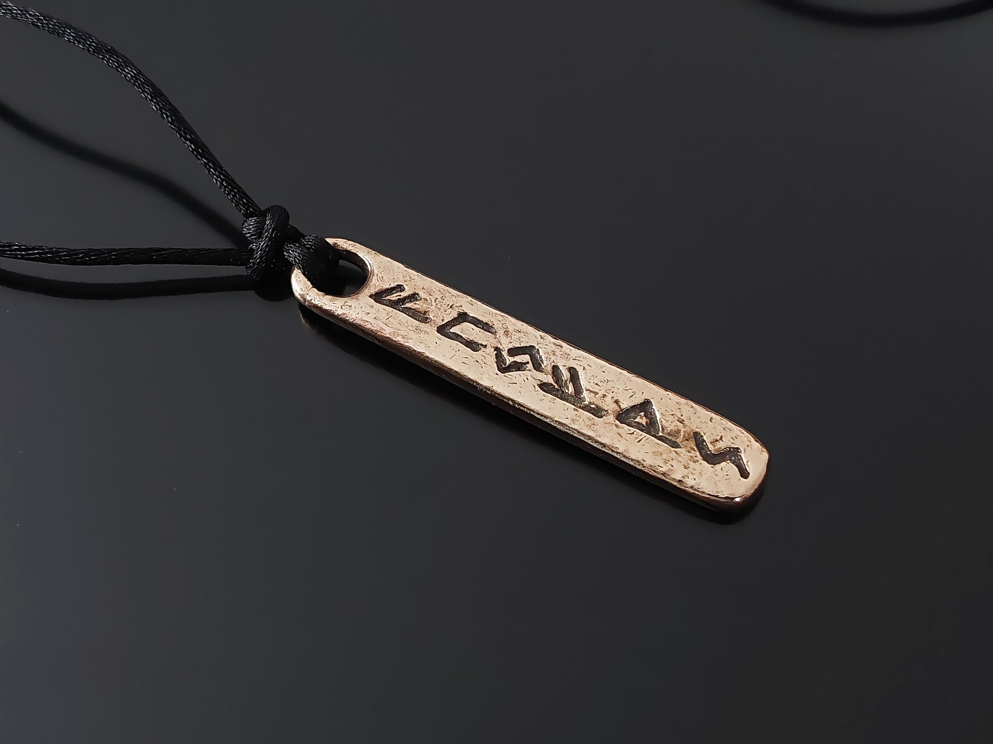 Money amulet / charm with celtic viking runes formula. Bronze ore silver pendant. Real amulet.