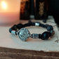 Shamballa orgonite bracelet, Moldavite, diamonds, herkimer, Onyx, pyrite,silver
