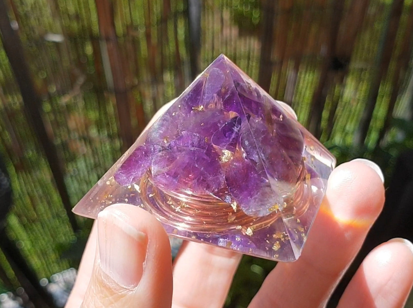 Orgonite Pyramid, Amethyst - peace, harmony, protection, programmed and activated amulet, charm