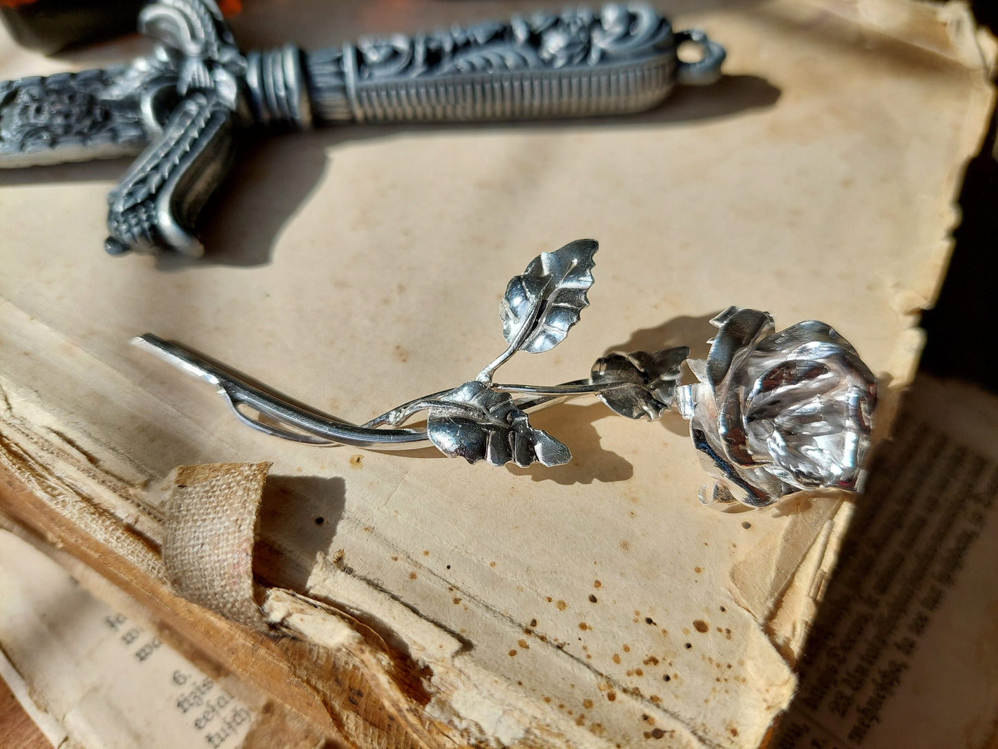 925 sterling silver magic rose, handmade, programmed amulet, charm for your wishes