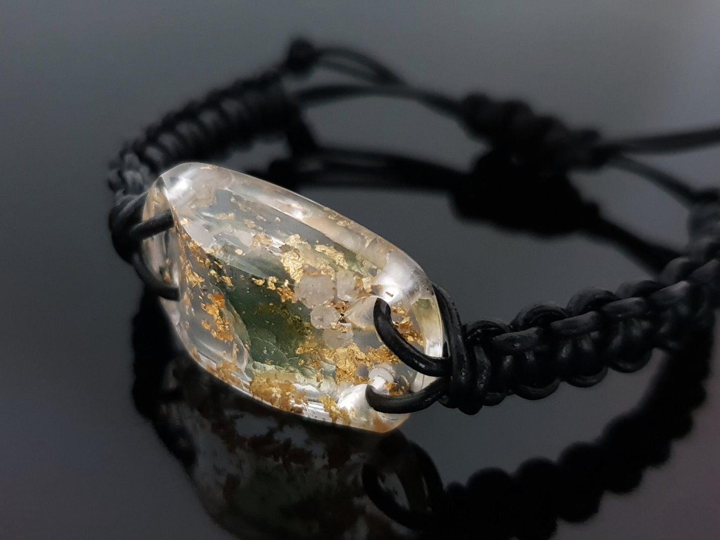 Moldavite Orgonite orgone bracelet, magic amulet, charm. Most powerful combination! Diamonds, Herkimer