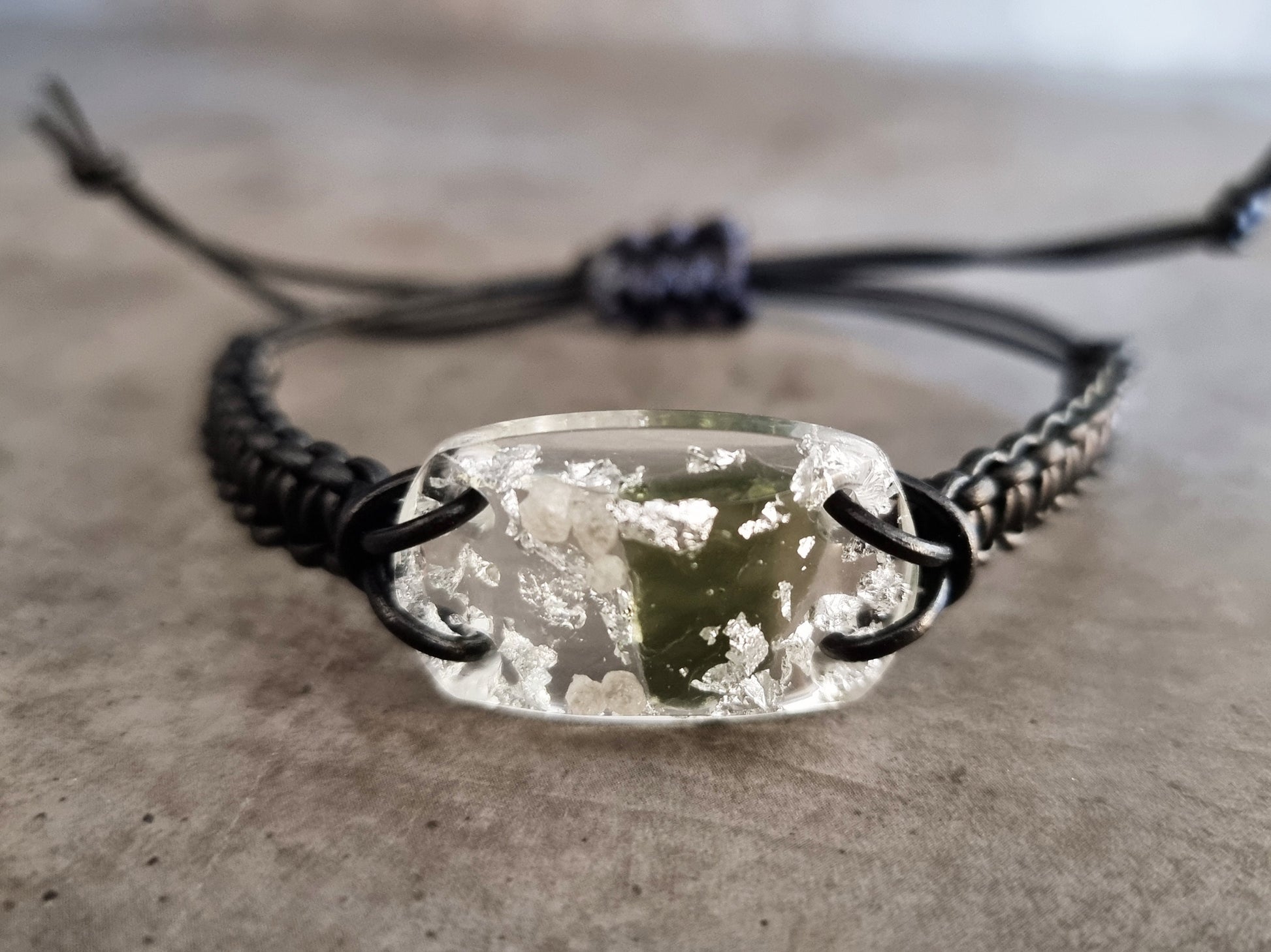 Orgone orgonite bracelet - Reiki Energy Healing Bracelet amulet - Moldavite, Herkimer, Diamonds, silver. Most powerful