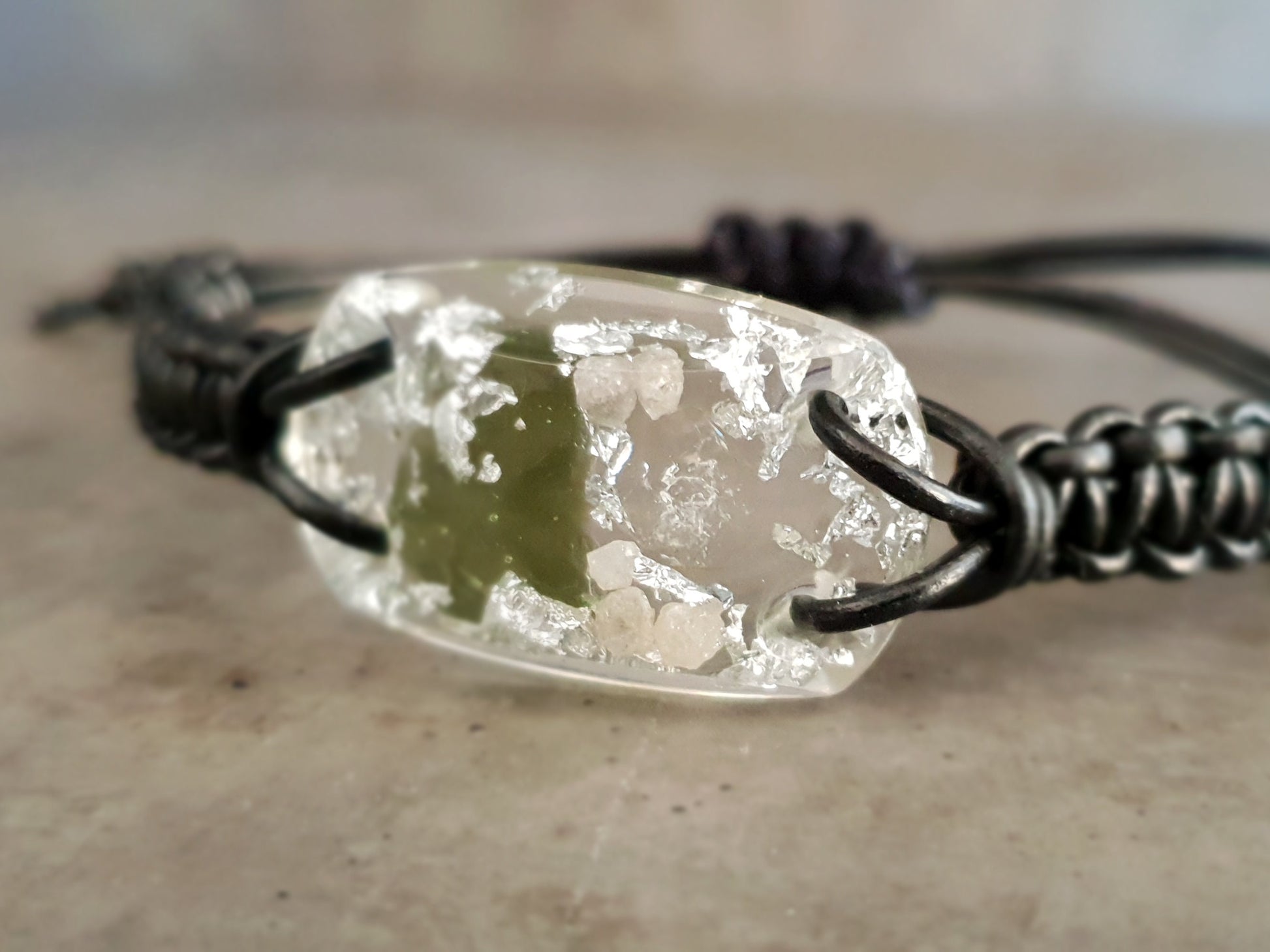 Orgone orgonite bracelet - Reiki Energy Healing Bracelet amulet - Moldavite, Herkimer, Diamonds, silver. Most powerful