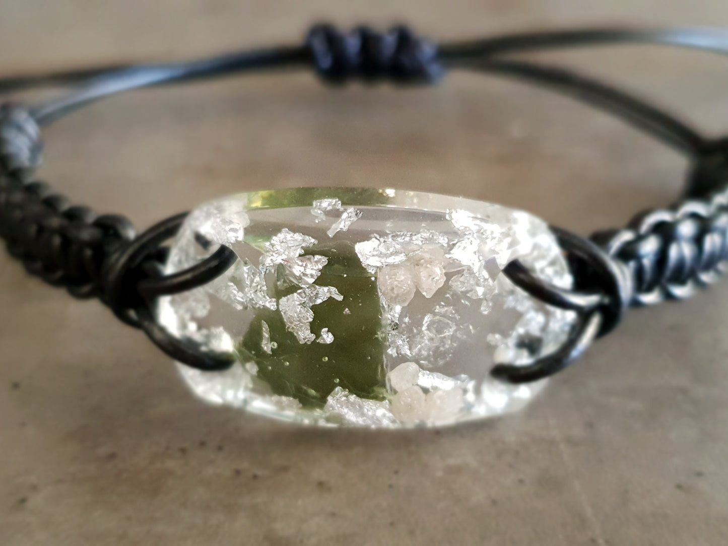 Orgone orgonite bracelet - Reiki Energy Healing Bracelet amulet - Moldavite, Herkimer, Diamonds, silver. Most powerful