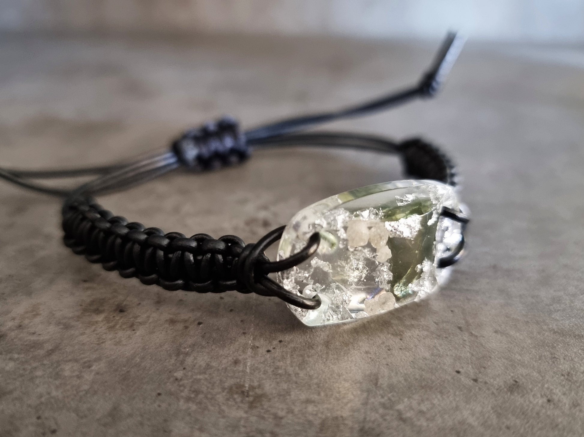 Orgone orgonite bracelet - Reiki Energy Healing Bracelet amulet - Moldavite, Herkimer, Diamonds, silver. Most powerful