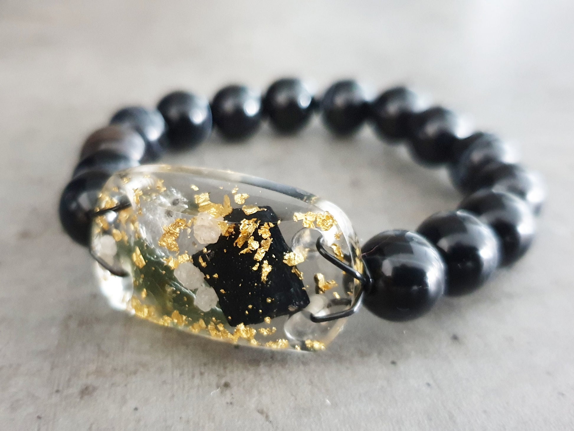 Most powerful Orgonite orgone bracelet amulet! Diamonds, Herkimer, Moldavite, black tourmaline, onyx, enchanted charm