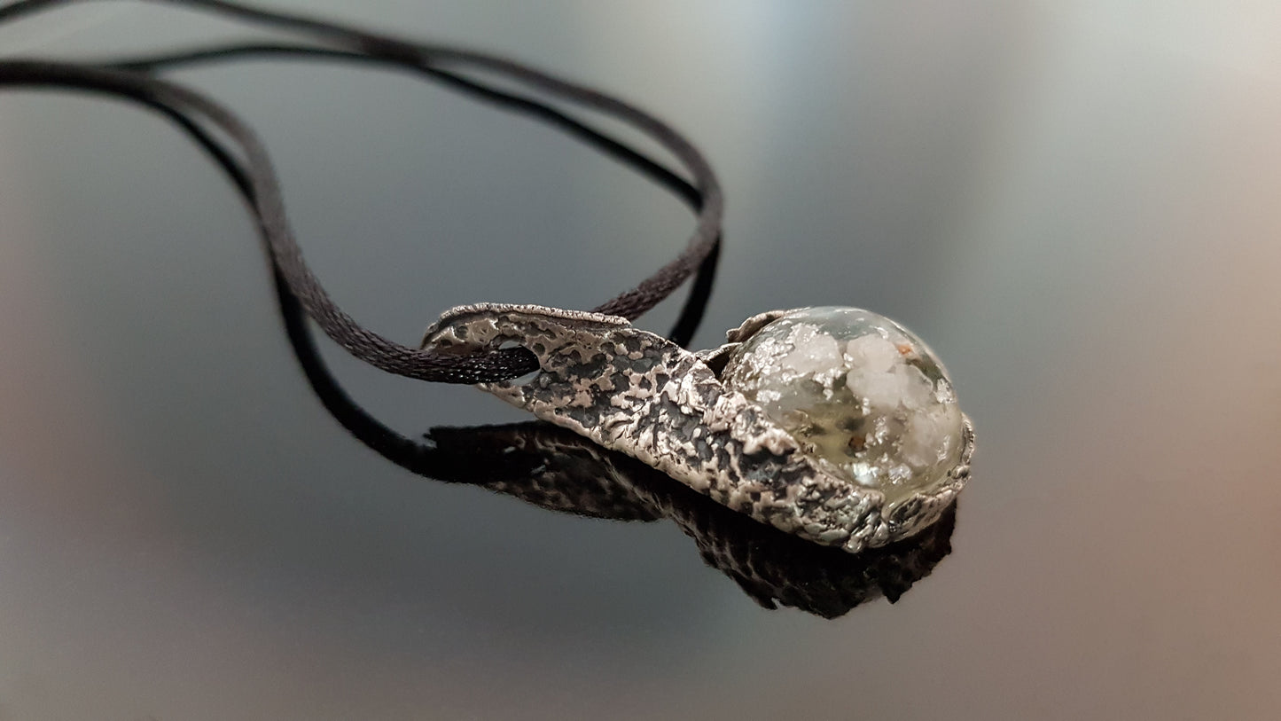 Orgonite orgone pendant with Silver, most powerful combination, Diamonds, Herkimer, Moldavite