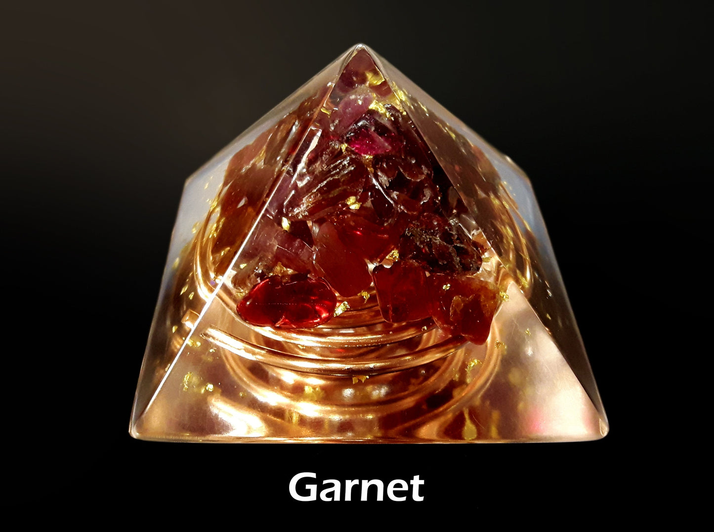Orgonite garnet Pyramid - Wealth, Money, Sexuality