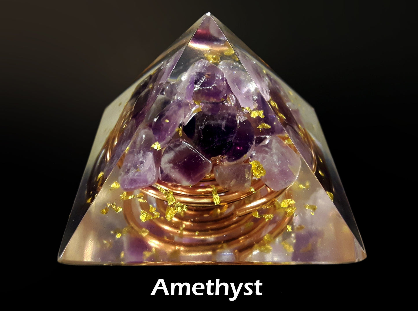 Orgonite Pyramid, Amethyst - peace, harmony, protection, programmed and activated amulet, charm