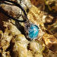 Orgonite pendant, charm, necklace, Blue apatite with silver, glow in dark. Powerful amulet