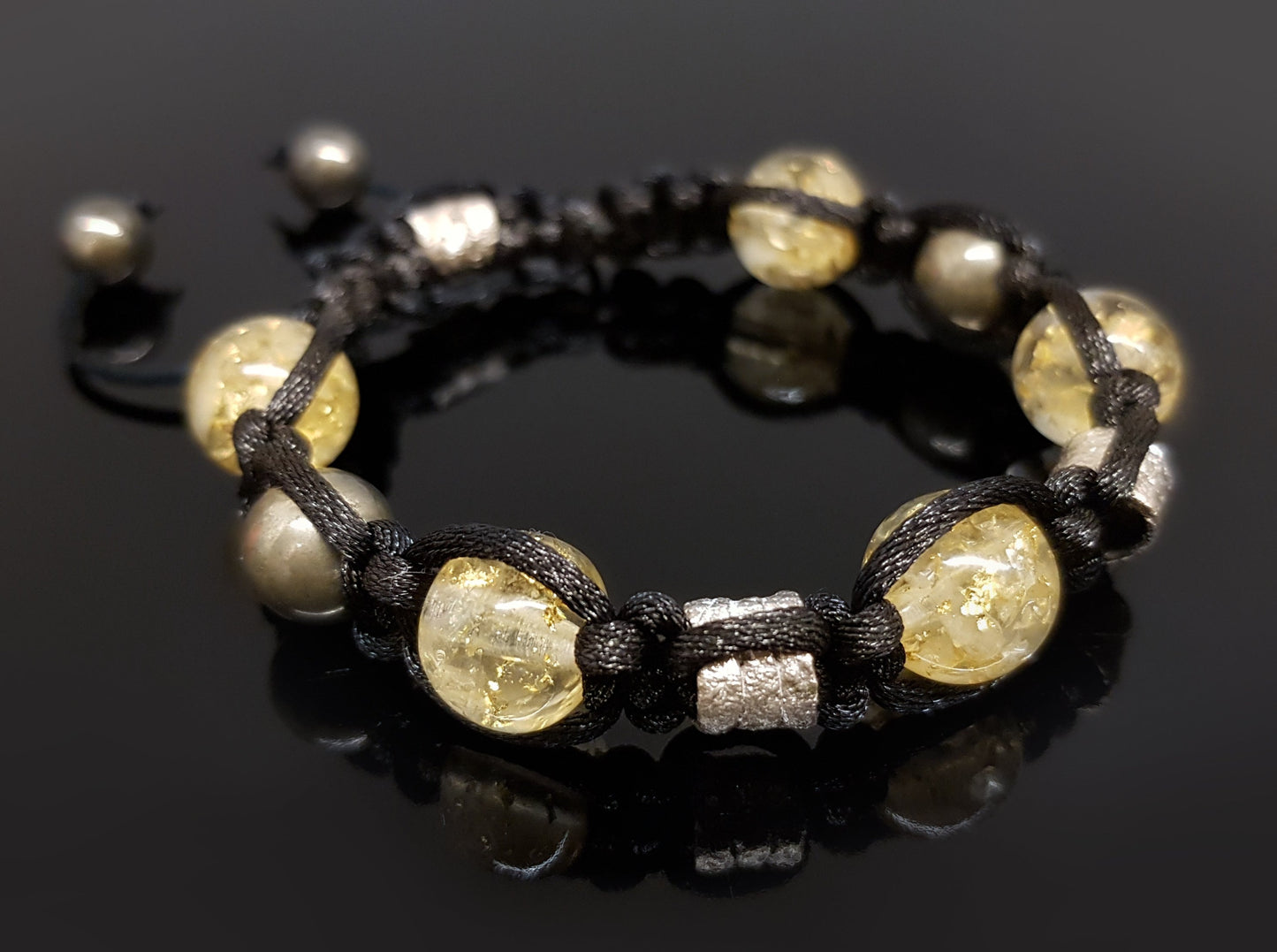 Shamballa bracelet with citrine orgonite beads